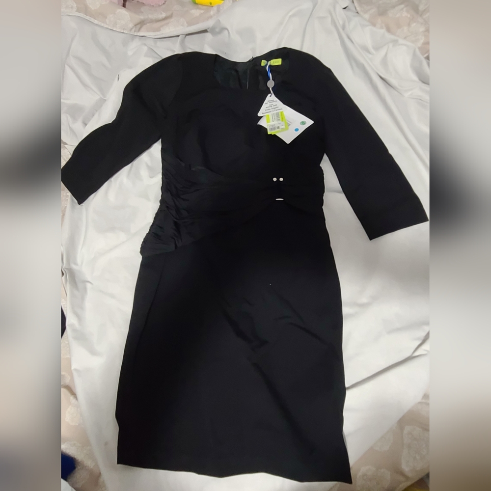 Versace Jeans Collection Black Long Sleeve Ruched Dress